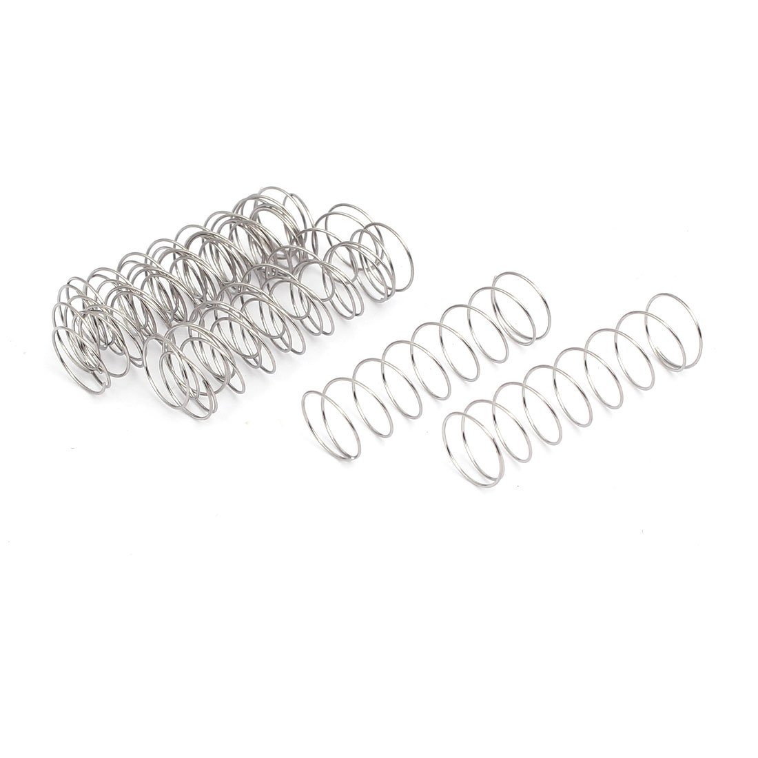 sourcingmap 0.4mmx9mmx30mm 304 Stainless Steel Compression Springs Silver Tone 10pcs