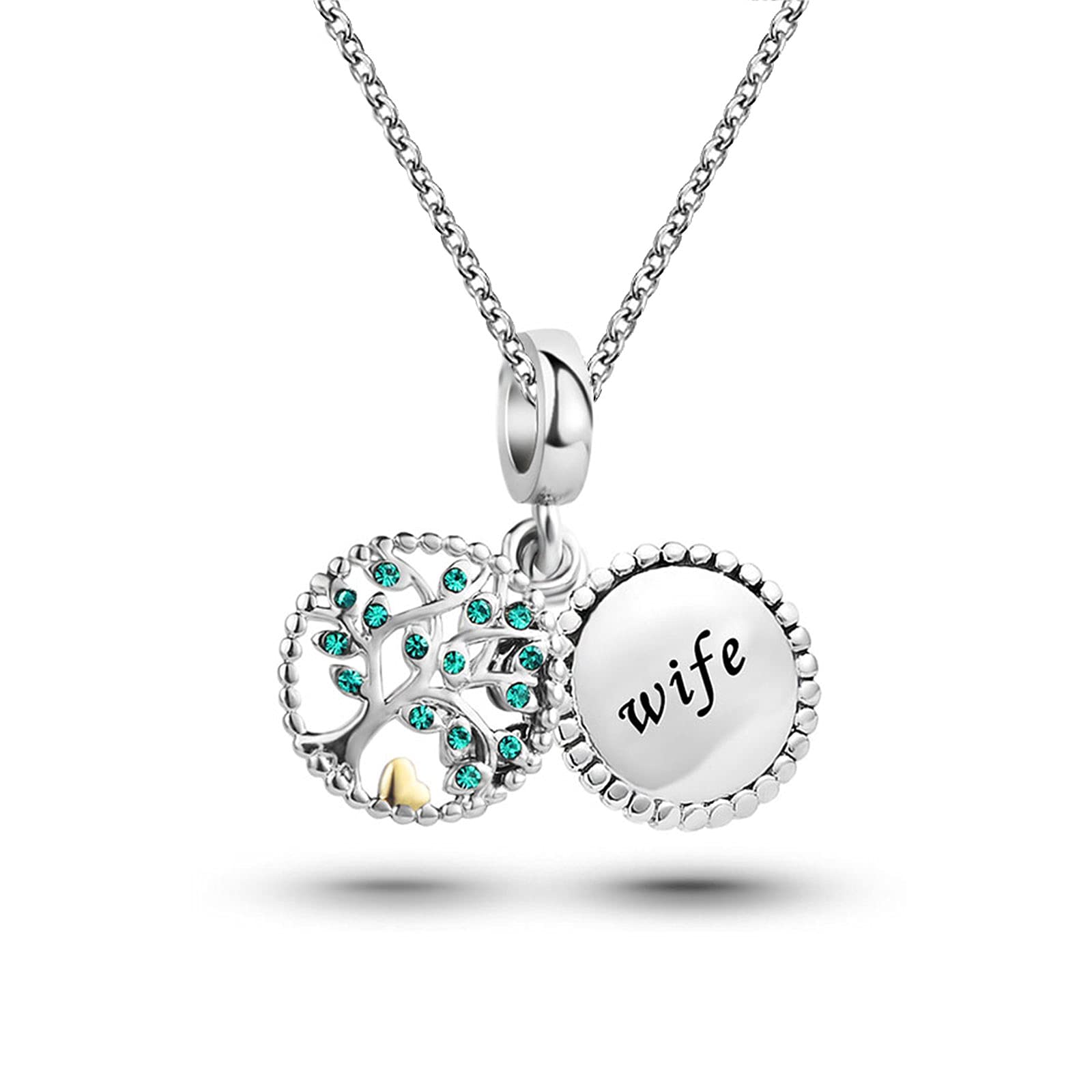 KunBead Jewelry Women Girls Family Tree Necklace for Wife Valentines Day Pendant Necklace for Girlfriend