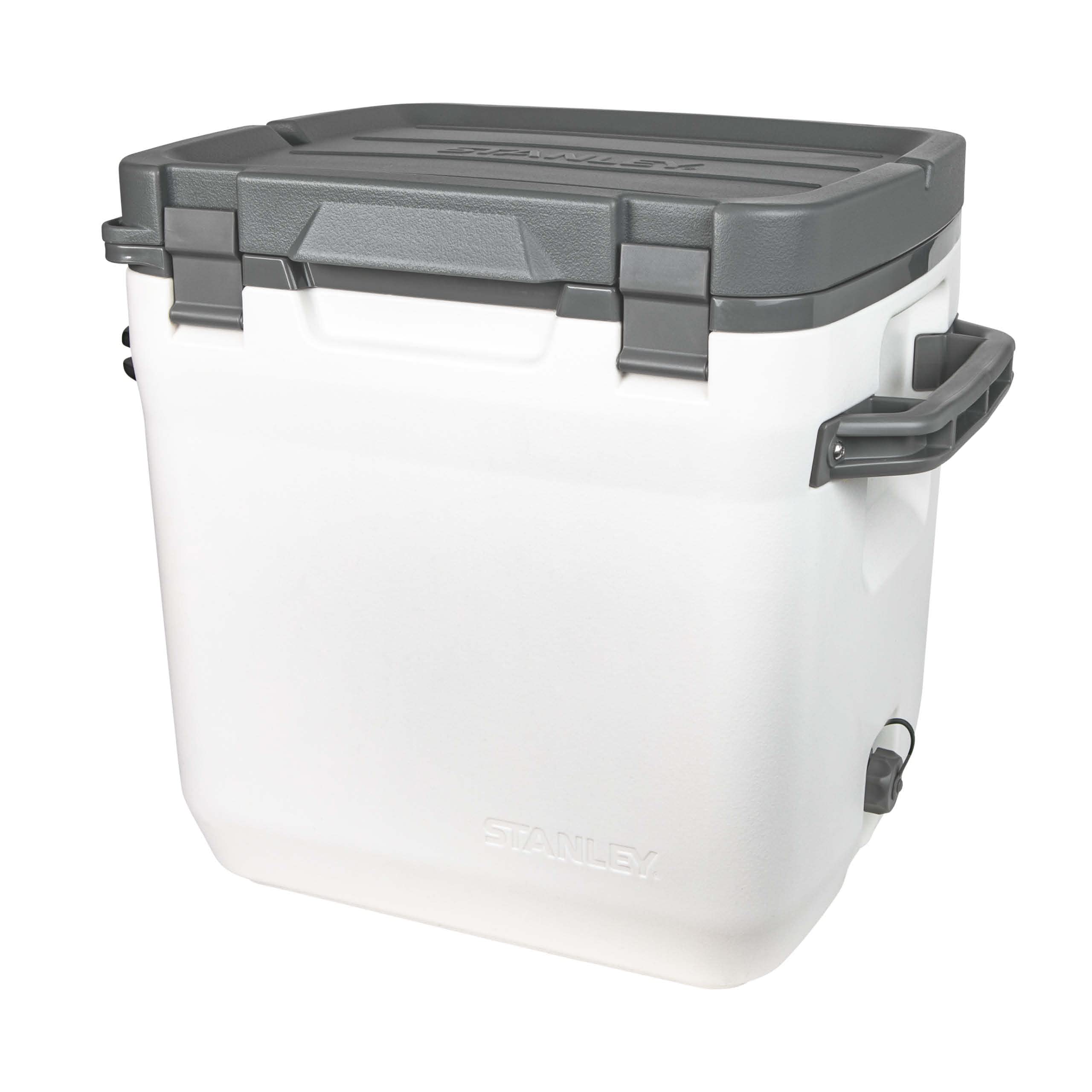 Stanley 1913 Adventure Outdoor Cooler 28.3L - Ice Cold For 4 Days - Holds 40 Cans - BPA-Free - Heavy Duty Camping Cooler Box Doubles as Seat - Rugged Travel Coolbox - Polar White