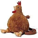 Wiywef Plush Hen Shoulder Bag Purse Cute Chicken Bag Cartoon Hen Crossbody Bag Handbag Funny Animal Crossbody Purse