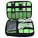 BAIGIO Double Layer Universal Electronics Accessories Organizer Waterproof Portable Cable Organizer Bag Travel Gear Carry Bag for Cables, Black