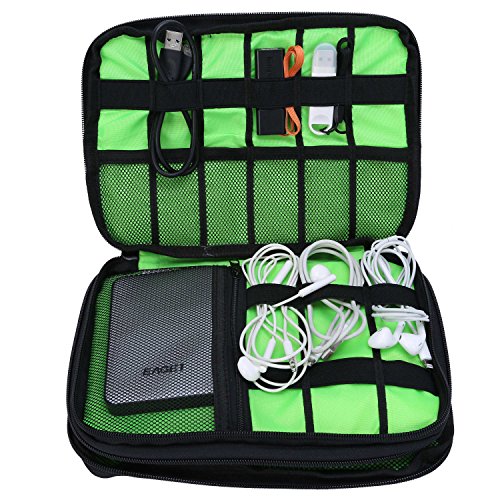 Universal Cable Organizer Electronics Accessories Case Travel Portable Carry on Bag for Various USB Phone Computer iPad Charger Power Bank (Double Layer)