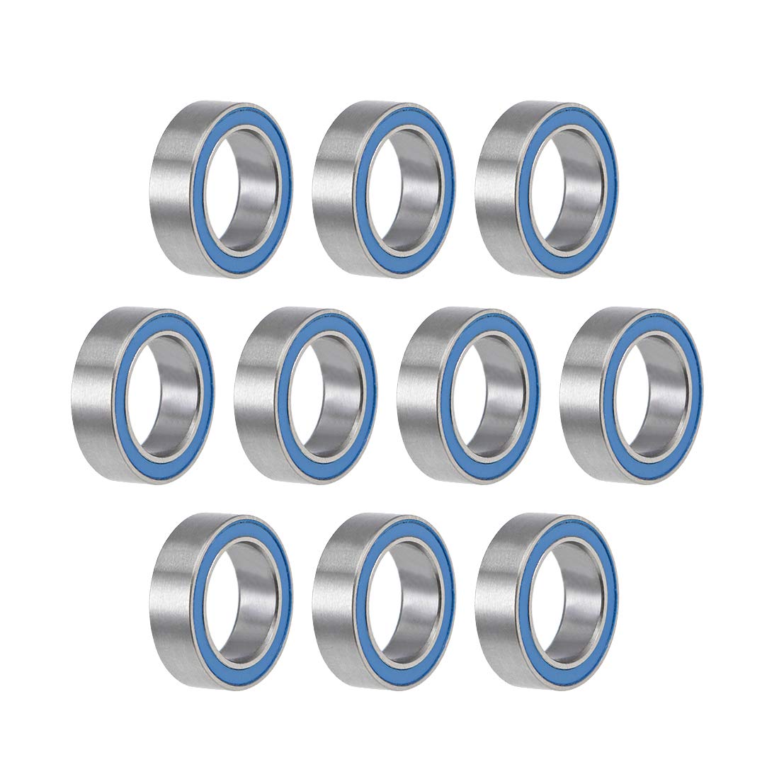 sourcing map MR128-2RS Deep Groove Ball Bearings 8mm Inner Dia 12mm OD 3.5mm Bore Double Sealed Chrome Steel Blue Seal Z2 10pcs