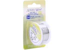 Artistic Wire, 24 Gauge Tarnish Resistant Tinned Copper Craft Wire, Silver Color, 10 yd