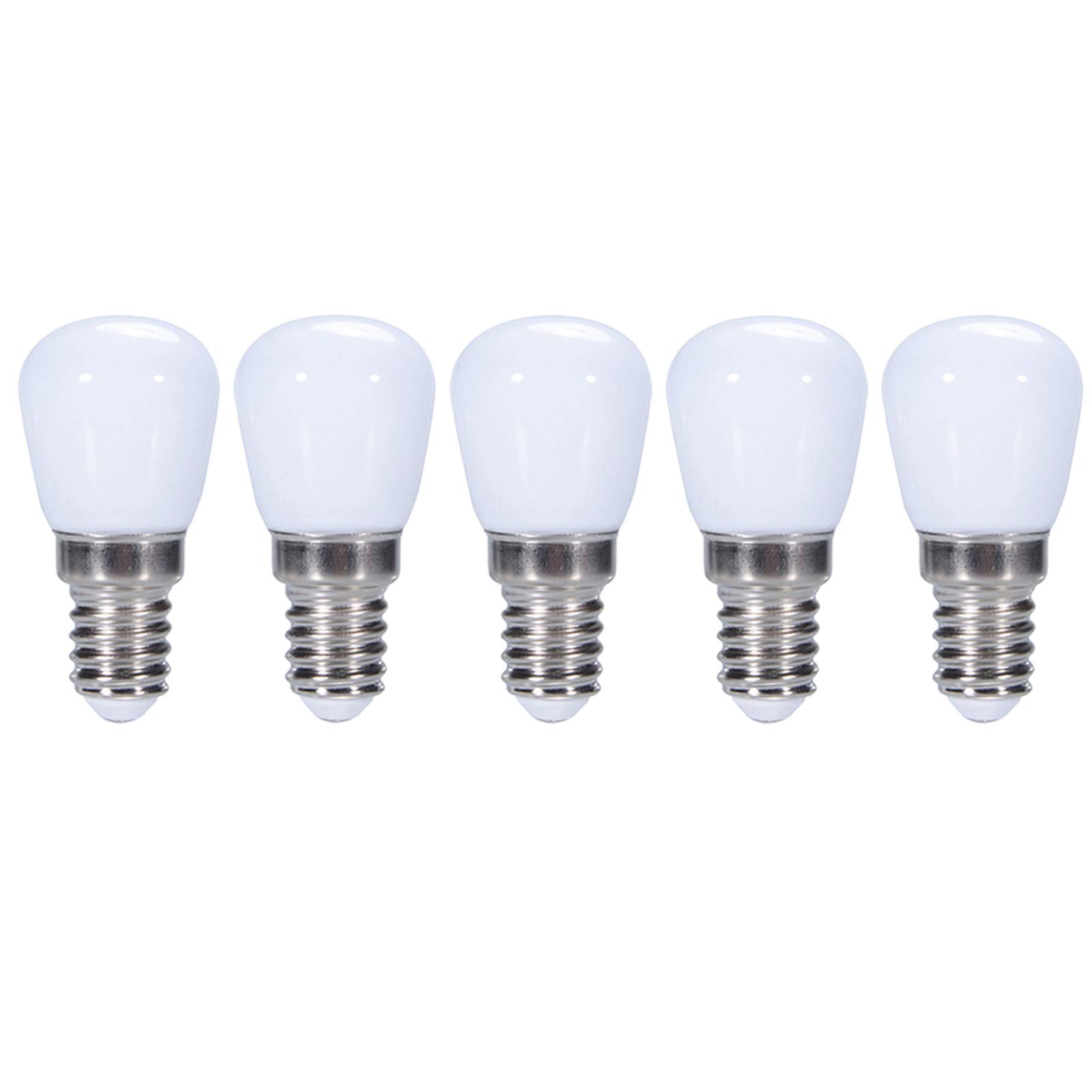 ZFQ Mini E14 Candelabra Base LED Bulb 3 Watt, 300 Lumen, 3000K Warm White, Fridge/Cooker Hood/Sewing Machine Light Replacement, Small Night Light for Bedroom Porch Salt Lighthouse Lamp, 5-Pack