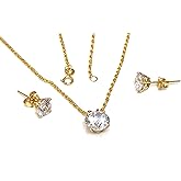 3.5 carat HANDMADE REAL18 karat Gold Diamond Womens Day gifts for her Necklaces SET Diamond Pendant Necklace and Earring SET for her SOLID 18K GOLD FINE Diamond Solitaire Jewelry Christmas present