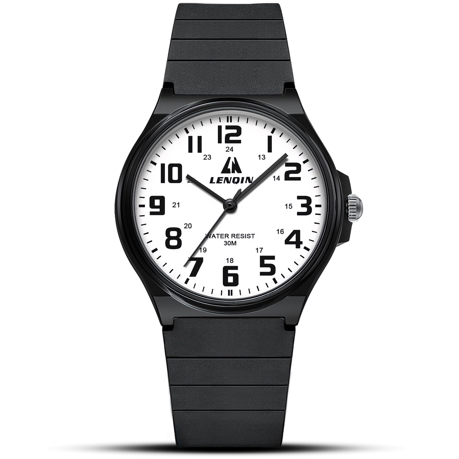 LN LENQIN Men's Watch Watches Men's Analogue Quartz 30 m Waterproof Wrist Watches Fashion Designer Watch for Men Silicone Strap