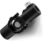 3/4" Round x 9/16" -26 Spline Black Steering Universal Joint Single U Joint Shaft,Total Length: 96mm (3-3/4")