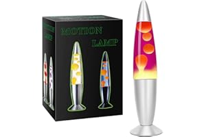 Mdismart Liquid Table Lamp 16inches for Kids and Adults- Girls Beautiful Liquid Motion Lamp Night Lights with Purple Liquid Yellow Red Wax, Gifts for Teens Boys