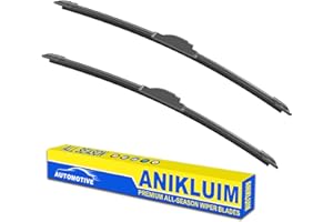 ANIKLUIM OEM Quality 26" + 16" Premium All-Seasons Durable Stable and Quiet Windshield Wiper Blades-J Hook Wipers(Set of 2)
