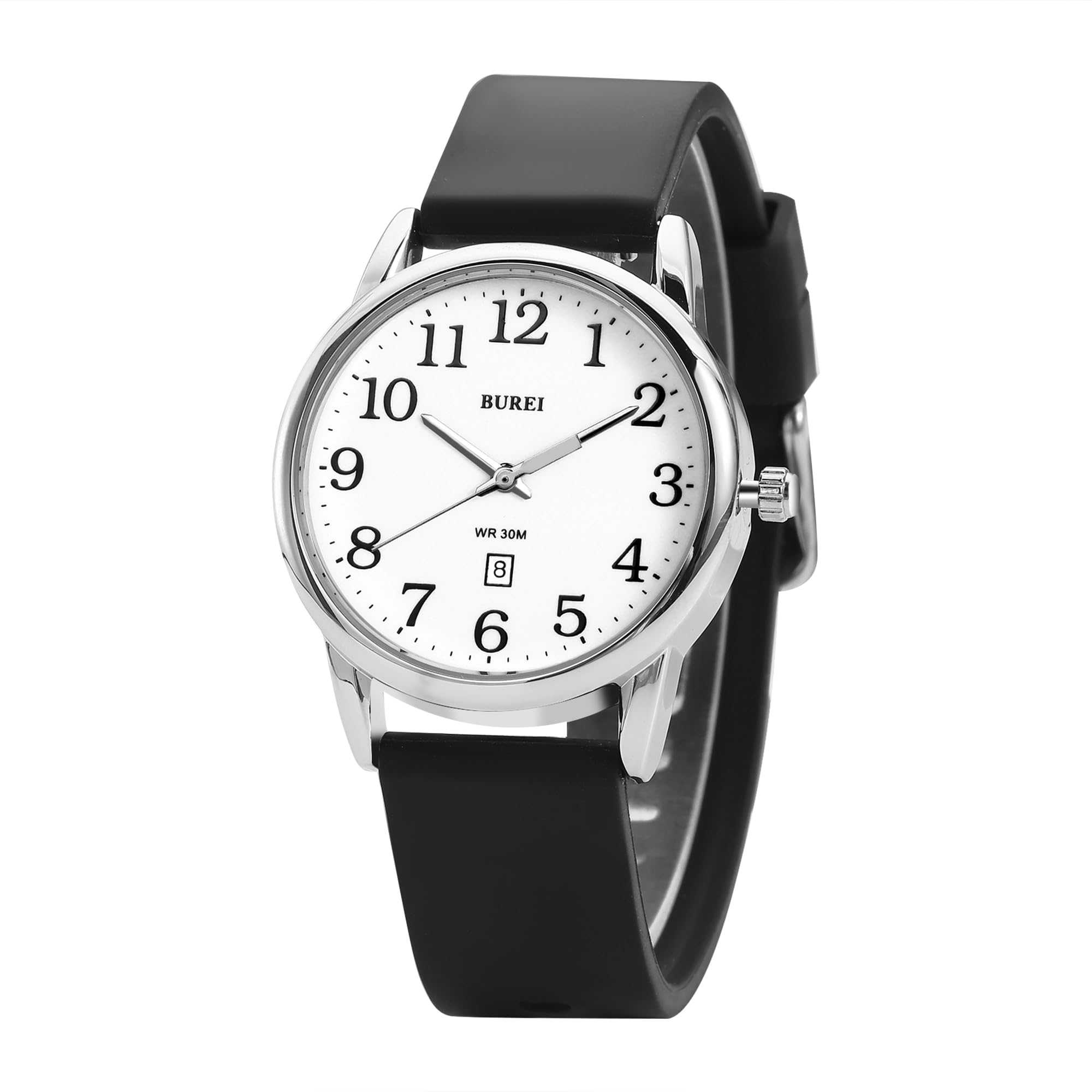BUREI Women's Analog Quartz Watch, Stylish, Waterproof, Date, Thin, Luminous, Easy to Read Dial, Silica Gel Belt, Simple, Stylish, Cute, Lightweight, Casual, Business, Commuting to Work or School