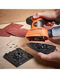 VonHaus   2 en 1 hoja & Detail Sander 1.1 A   Hojas de lija Accesorios incluidos, multiusos, diseño compacto ligero   Sistema de extracción de polvo integrado