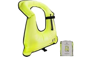 WACOOL Inflatable Snorkel Diving Swimming Scuba Vest Jacket large buoyancy Up to 220 lbs for Adult Youth Kids