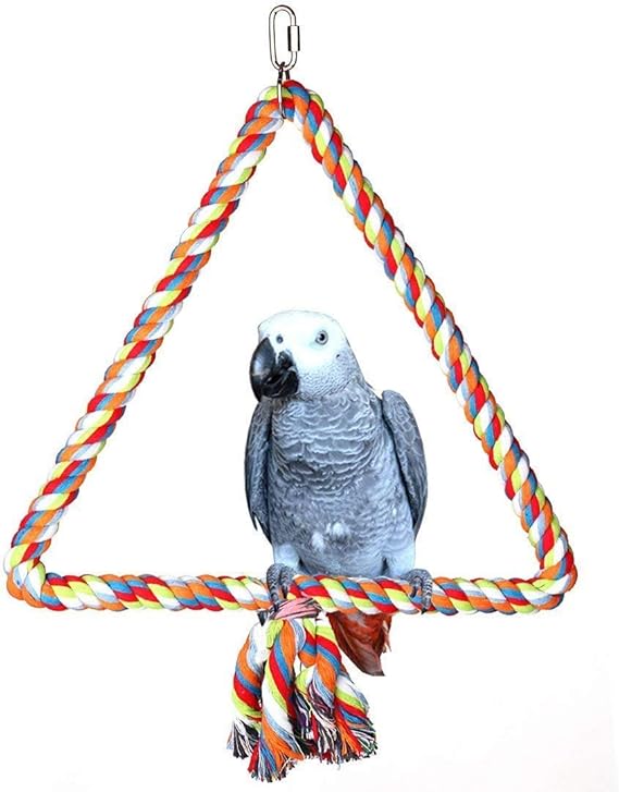 Hypeety Birds Rope Triangle Perch Adjustable Parrot Cage