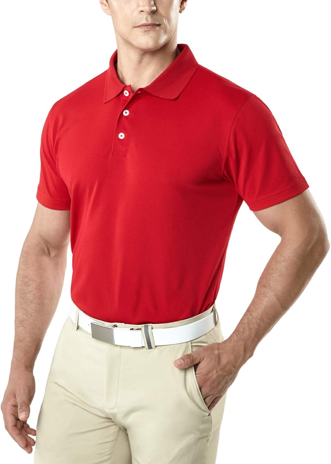 TSLA Men's Short Sleeve Polo Shirts, Regular fit Quick Dry