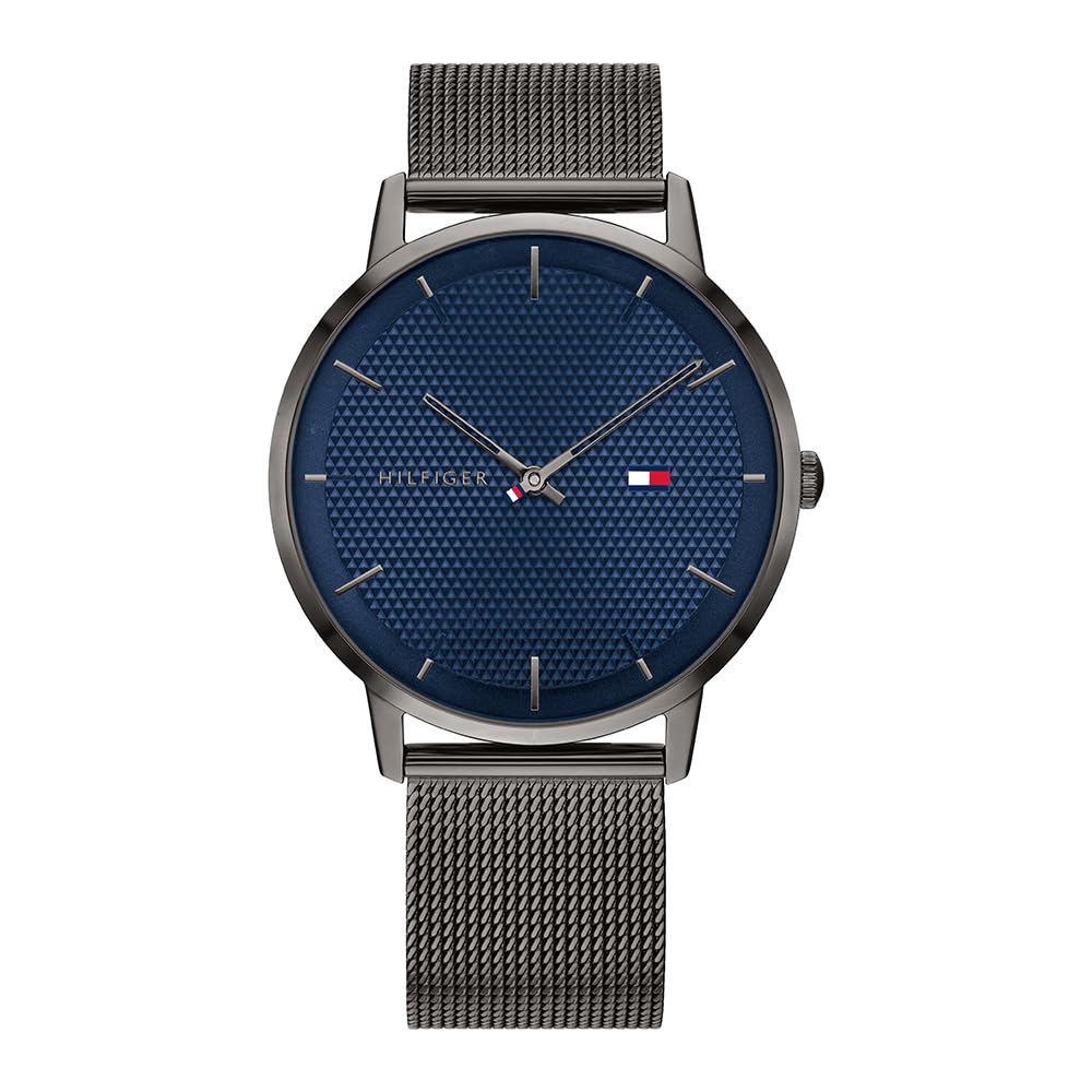 Tommy Hilfiger Analogue Quartz Watch for Men with Gunmetal Stainless Steel Mesh Bracelet - 1791656
