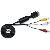 SYCZIOHU 1Pcs 6Ft AV Cable for PS2/PS1/Playstation AV to RCA Composite Audio Video Adapter Cord Compatible with PS1/PS2/PS2 Slim Console to TV/Monitor