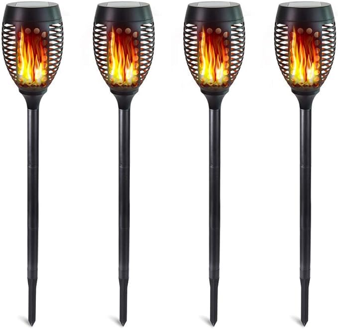 Solar Torch Lights, Waterproof Flickering Flames Torches Lights Outdoor