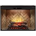 Dimplex Revillusion® 42 Inch Built-in Electric Firebox - Herringbone Brick Background - Includes Realistic Faux Logset, Front Glass Panel, Firebox, and Plug Kit