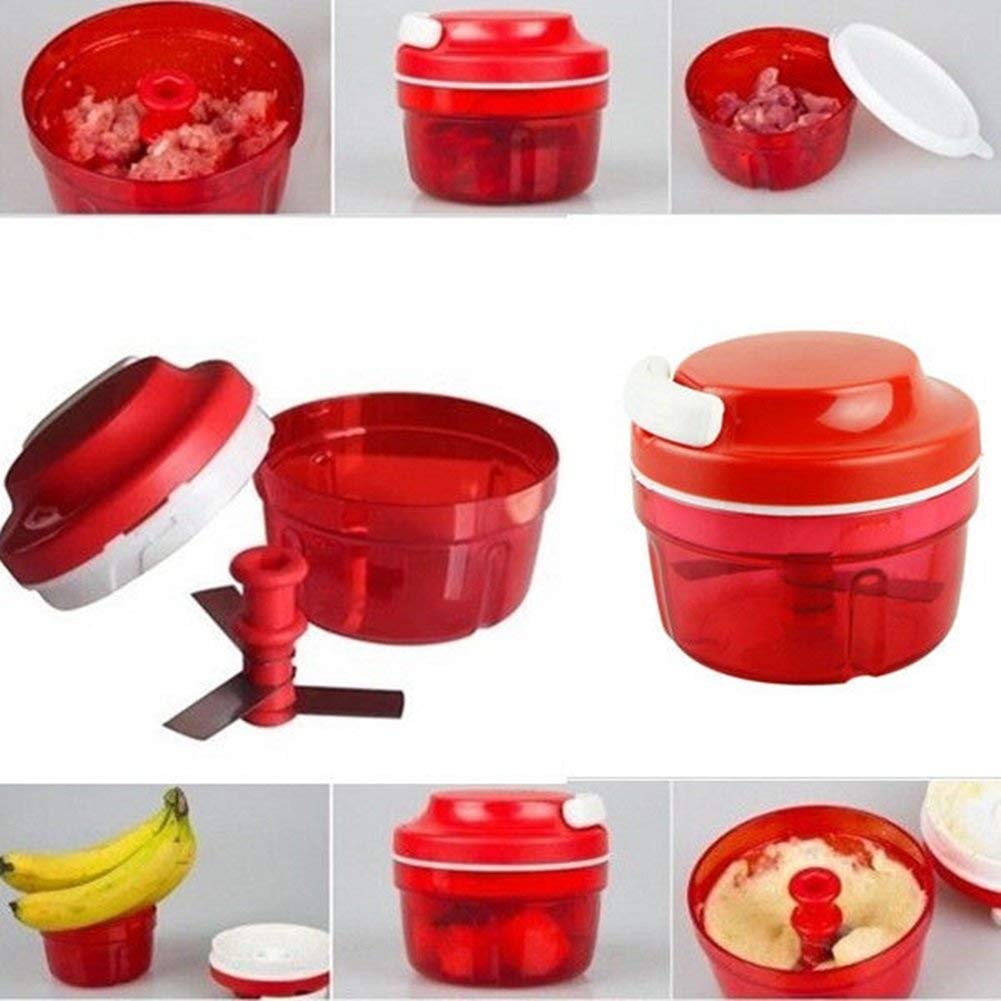 CNFQ utensilio de cocina picadora de verduras picadora manual color rojo: Amazon.es: Hogar