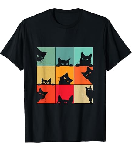 Amazon.com: Cat Shirt. Retro Style T-Shirt : Clothing, Shoes & Jewelry