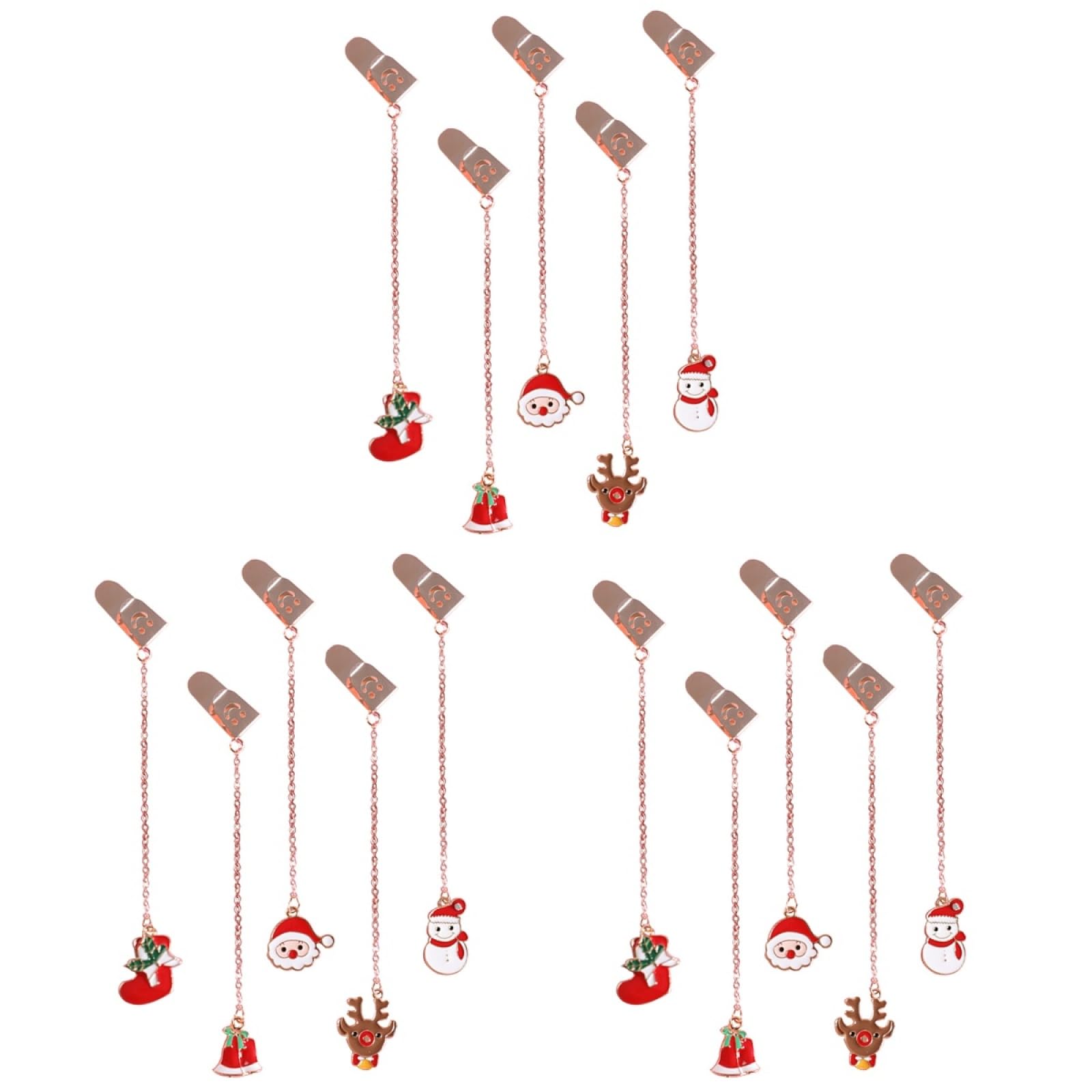 Operitacx 15 pcs Christmas Bookmarks Kids Bookmark File memo Card Paper Clips Office Book Mark Christmas Ornament Small and Pendant Metal