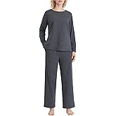 Latuza Women's Petite Pajama Set Soft Cotton Long Sleeve Lounge Outfit