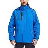Kugnala Men's Rain Jacket Waterproof Lightweight Hood jackets for Hiking Cycling Travel Raincoat S-6XL