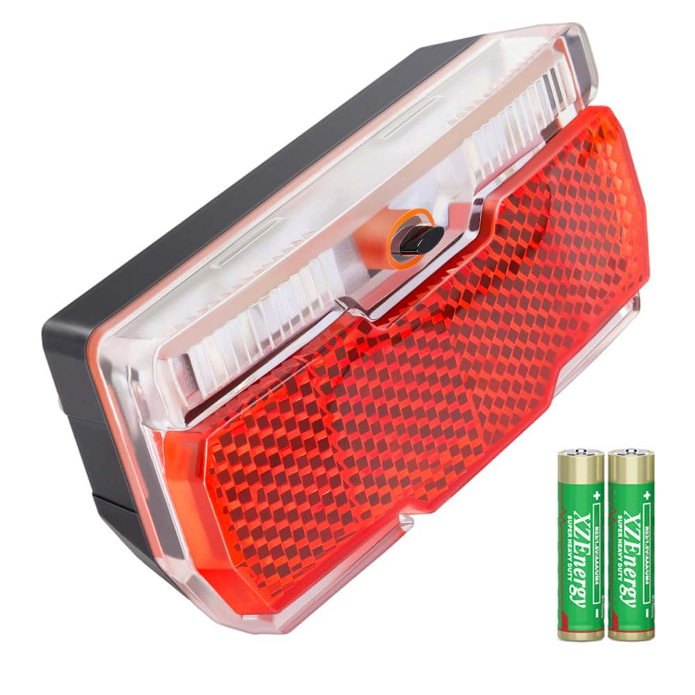 Bike Rack Tail Light With 2 Modes: Steady and Flashing - Bicycle Rear Light Easy to Install on Cargo Rack, Fits 50mm Bolt Holes Mount