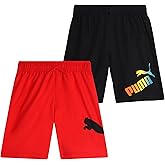 PUMA Boys Swim Trunks - 2 Pack Quick Dry Beach Bathing Suit Shorts for Boys with Breathable Mesh Lining (Sizes: S-XL)