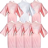 Coume 7 Pcs Bride Silk Robes Bridesmaid Satin Robes Bridal Shower Kimono Clothes for Women Bridal Shower Wedding Favors
