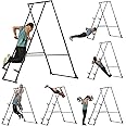 KT High and Foldable Pull Up Dip Station Power Tower Stable Adjustable Multifunctional Exercise Machine Durable Home Gym Strength Training Fitness Equipment Portable Indoor Outdoor Free Standing Rack