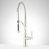 Signature Hardware 948322 Beasley 1.8 GPM Single Hole Spring Pre-Rinse Kitchen Faucet - Polished Nickel