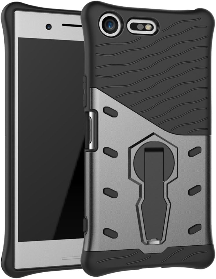 Sony Xperia XZ Premium Case Cover Silicone TPU + PC Double Layer Protection Dropping Ultra Durable Case for Sony Xperia XZ Premium (Black)