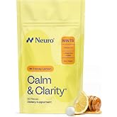 Neuro Calm &amp; Clarity Mints, Honey Lemon, 90 Count | Mood &amp; Brain Support, Mental Clarity &amp; Stress Supplement, GABA, L-Theanine &amp; Vitamin D3, Non-Drowsy, Sugar Free Calming Mints