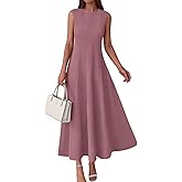 PRETTYGARDEN Sleeveless Crewneck Spring Maxi Dresses for Women 2026 Elegant Classy Semi Formal A Line Modest Party Dress
