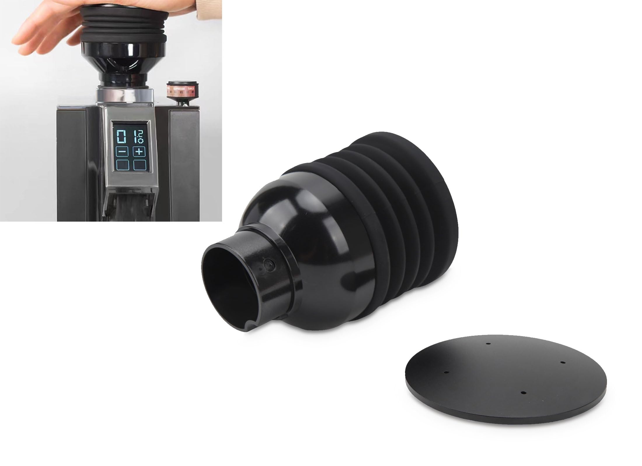Gugxiom Grinder Single Dose, Coffee Grinder Blowing Bean Bin, Coffee Grinder Cleaning Tool Accessories, with Silicon Bellow, for Household Restaurant
