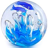 Hand Blown Glass Coral Figurines Ball, Paperweight, Sea Plant Ornament for Fish Tank Aquarium, Birthday Gift, Glass Paperweight