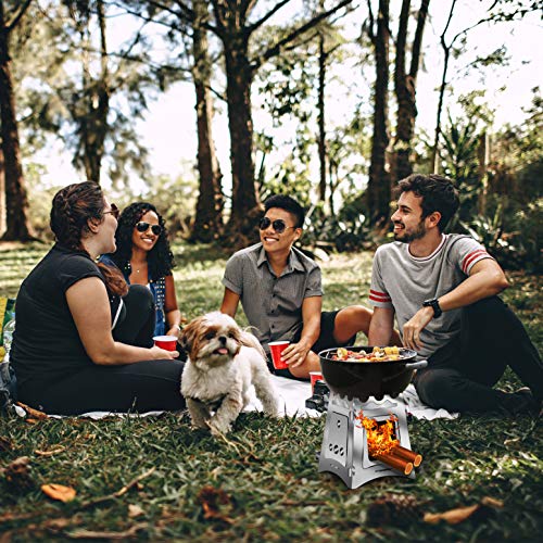 VODA Camping Stove Burner for Outdoor Camping Hiking Cooking Outside Light Weight Portable Backpacking SUS 430 Stoves for BBQ Picnic - Thumbnail 5