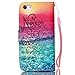5c Case, iPhone 5c Case, ArtMine Never Stop Dreaming Saying PU Leather Flip Folio Style Wristlet Wallet Pouch Phone Case with Wrist Strap & Credit/ID Card Cash Slot for Apple iPhone 5c