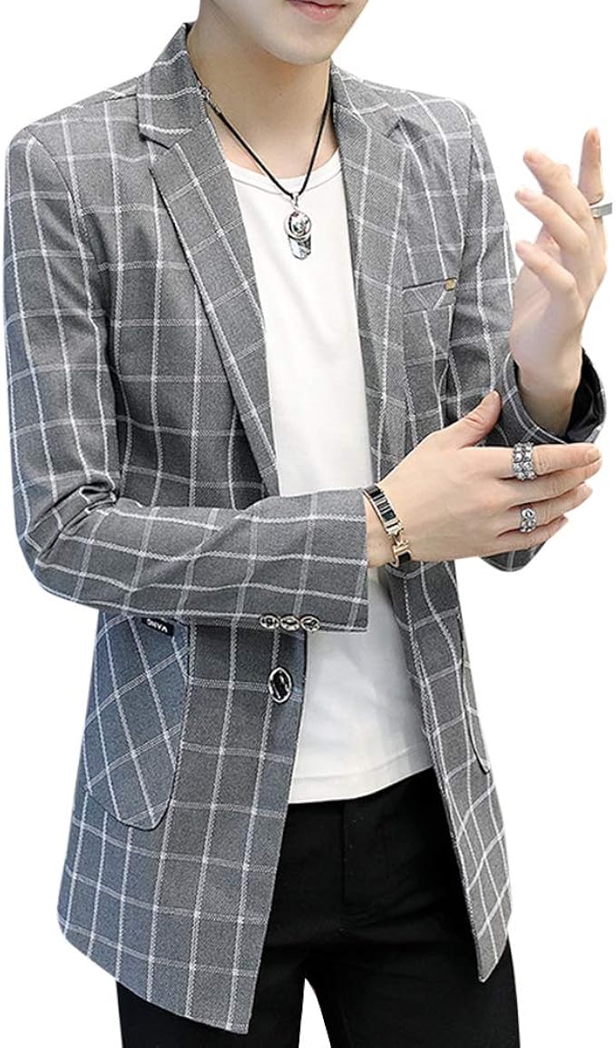 Amazon Fomansh ジャケット メンズ 2つボタン ロング丈 スリム ビジネス 大きいサイズ スーツジャケット テーラードジャケット 春秋 コート ジャケット 通販