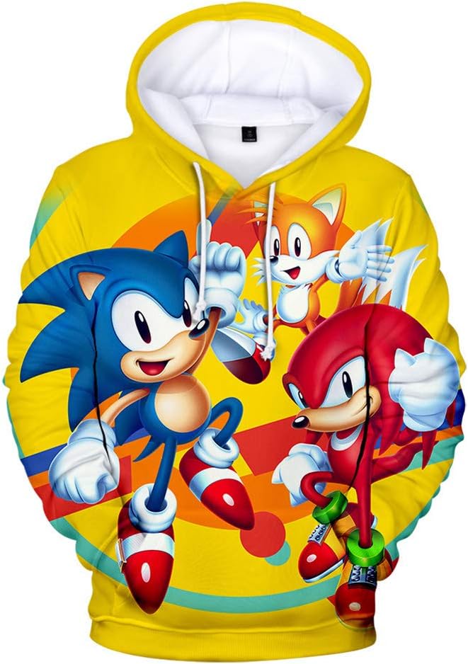 xisnhis Sonic The Hedgehog 3D Digital Printing Personalized Hooded Pullover Sweater Female Fashion