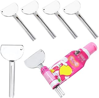 Voarge 5 Stück Tubenauspresser, Tubenausdrücker Metall Tubenpresse Tubenschlüssel Zahnpasta Squeezer Tubenaufroller für Farbe Kosmetik Haargel Handcreme
