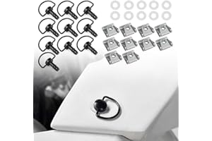 REARACE 1/4 Turn Quick Release Fasteners, 10 Pack Motorcycle Race Fasteners Quick Release D-Ring Fairing Fastener Clip (Black,17 mm)