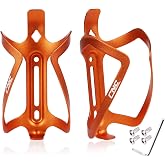 CNC Bike Water Bottle Holder，2-Pack Bike Bottle Cage for MTB Road Bike，Orange