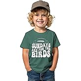 Sundays are for The Birds Football Shirts Toddler Boy Girl Game Day Outfit Short Sleeve T-Shirt Sports Fans Tee Tops