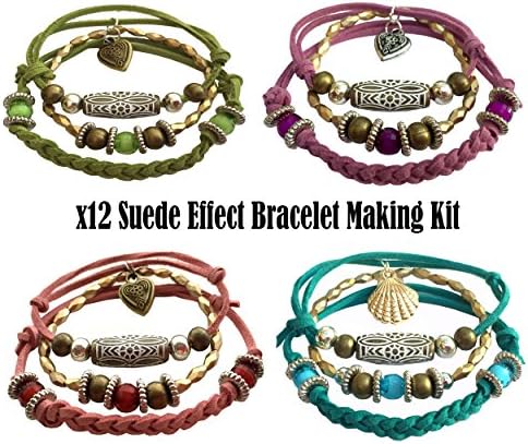 Adults Bracelet Jewelry Making Kit x12 Suede Effect