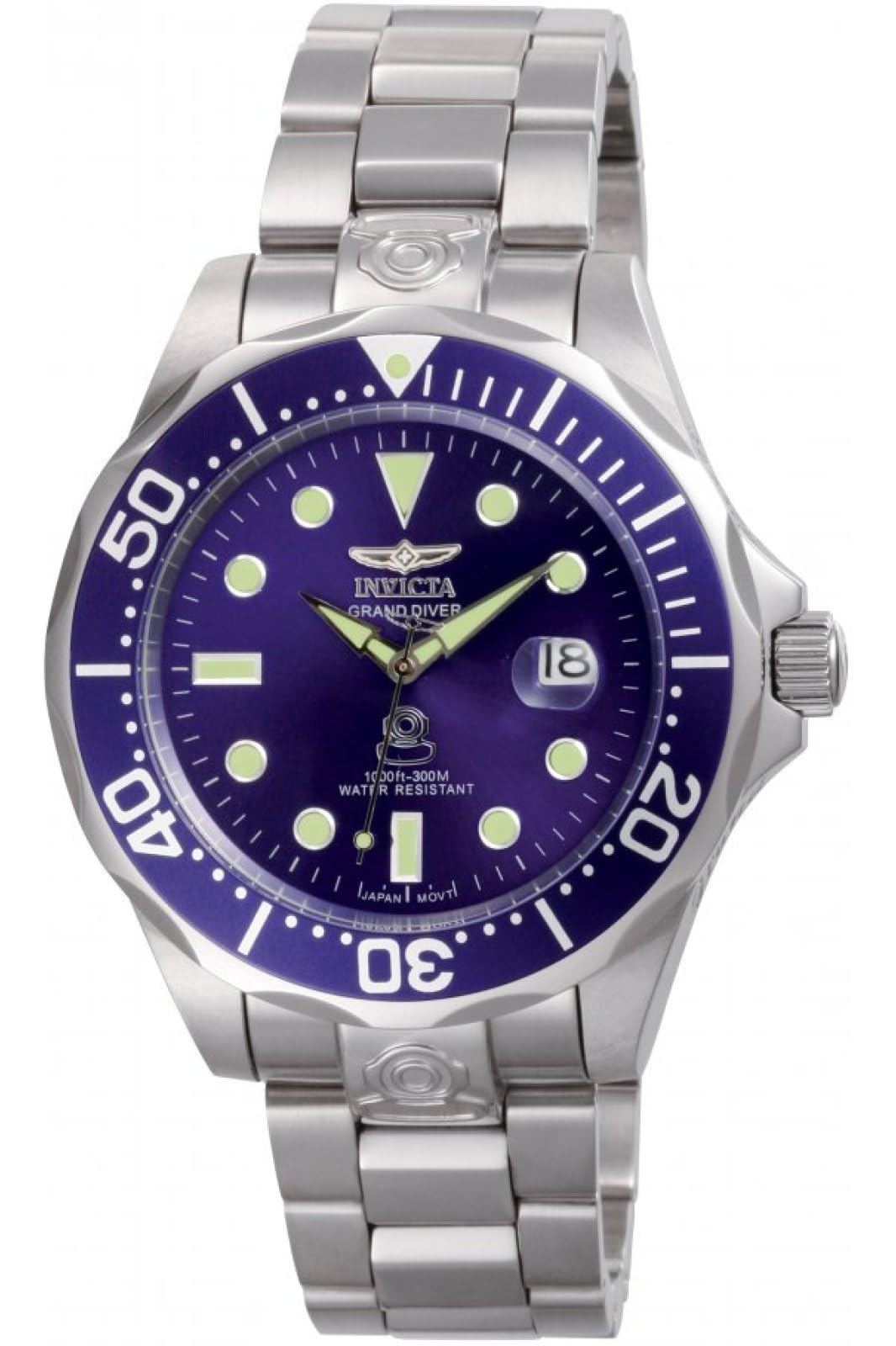 Invicta Grand Diver 3045 Men's Watch - Waterproof - Analogue - Automatic Movement - stainless steel with blue dial - 47mm