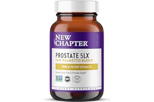 New Chapter Prostate Supplement - Prostate 5LX™ with Clinical Strength Saw Palmetto + Fermented Selenium for Men’s Wellness - 180 ct Vegetarian Capsule