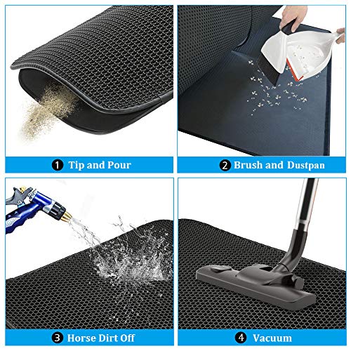 MUNTO Cat Litter Mat, Jumbo Size 30" x 47" Litter Box Mat, Honeycomb Double Layer Water Resistant Cat Litter Trapper